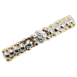 & Other Stories-Pt900 Platinum K18YG Yellow Gold Diamond 0.1ct Ring in Great Condition-Golden