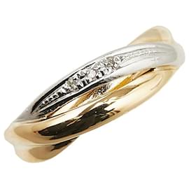 & Other Stories-Pt900 Platinum K18YG Yellow Gold Diamond Ring 8.5 in Great Condition-Golden