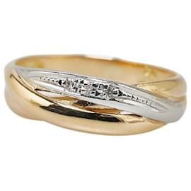 & Other Stories-Pt900 Platinum K18YG Yellow Gold Diamond Ring 8.5 in Great Condition-Golden