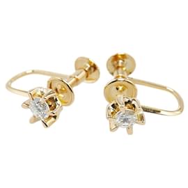 & Other Stories-LuxUness 18K Diamond Earrings  Metal Earrings in Excellent condition-Golden