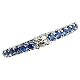 & Other Stories-LuxUness 18K Sapphire Diamond Ring  Metal Ring in Excellent condition-Silvery