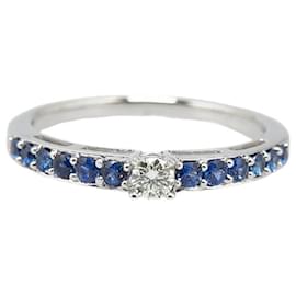 & Other Stories-LuxUness 18K Sapphire Diamond Ring  Metal Ring in Excellent condition-Silvery