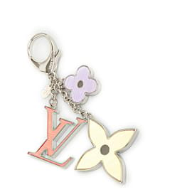 Louis Vuitton-Louis Vuitton Silver Fleur de Monogram Bag Charm-Silvery