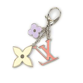 Louis Vuitton-Louis Vuitton Silver Fleur de Monogram Bag Charm-Silvery