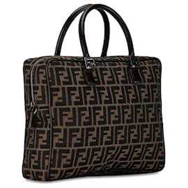 Fendi-Sac de travail en toile Zucca marron Fendi-Marron