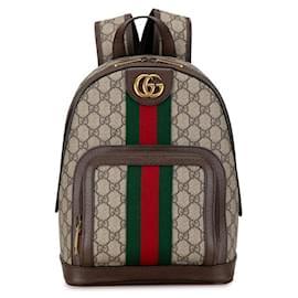 Gucci-Gucci GG Supreme Ophidia Backpack Canvas Backpack 547965 in Excellent condition-Brown