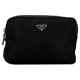 Prada-Prada Tessuto Accessory Pouch Canvas Vanity Bag in Good condition-Black