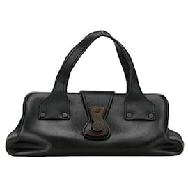 Gucci-Gucci Leather Handbag Doctors Bag 105378 Black in Good Condition-Black