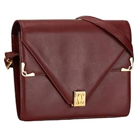 Cartier-Cartier Must de Cartier Leather Shoulder Bag Leather Shoulder Bag in Good condition-Red