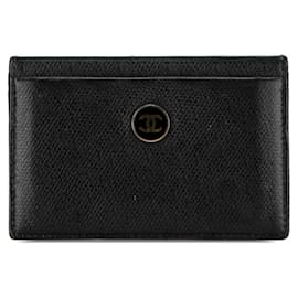 Chanel-Chanel Leather Card Case Leather Card Case in Good condition-Black