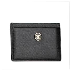 Chanel-Chanel Leather Card Case Leather Card Case in Good condition-Black