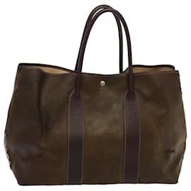 Hermès-HERMES Garden Party GM Tote Bag Leather Amazonia Brown Auth bs14861-Brown