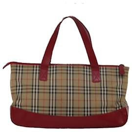 Autre Marque-Burberrys Nova Check Hand Bag Canvas Beige Red Auth yk12931-Red,Beige