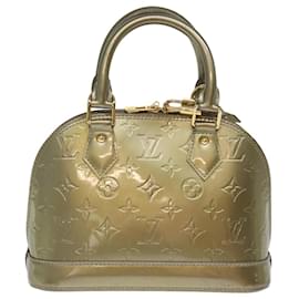 Louis Vuitton-LOUIS VUITTON Monogram Vernis Alma BB Handtasche 2way Schleier Olive M91584 Auth 76298-Andere