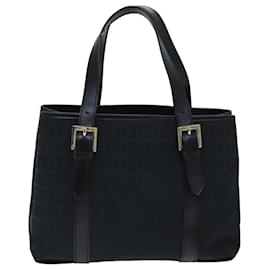 Fendi-Sac à main en toile Zucchino FENDI noir Auth 74841-Noir