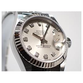 Rolex-ROLEX Womens Datejust silver Dial 10P diamond 69174 U series Womens-Silvery