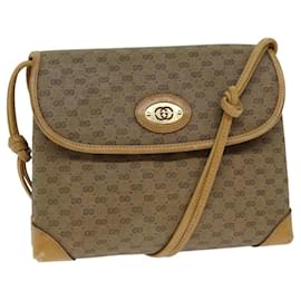 Gucci-GUCCI Micro GG Supreme Shoulder Bag PVC Leather Beige 007 49 5548 Auth th4994-Beige