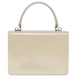 Gucci-GUCCI Hand Bag Enamel 2way Beige Auth yk12770-Beige