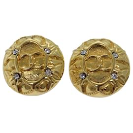 Chanel-CHANEL Earring Gold CC Auth 77445-Golden