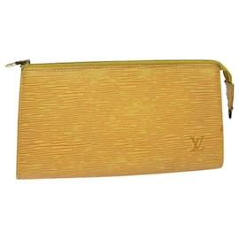 Louis Vuitton-LOUIS VUITTON Epi Pochette Accessoires Pouch Jaune M52989 LV Auth 76290-Jaune