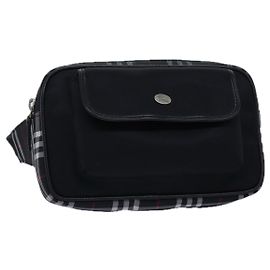 Bauchtasche aus schwarzem Nylon mit Nova Check-Muster von BURBERRY Auth am6395 Schwarz