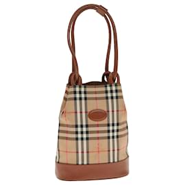 Autre Marque-Burberrys Nova Check Shoulder Bag Canvas Beige Brown Auth ep4505-Brown,Beige