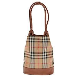 Autre Marque-Burberrys Nova Check Shoulder Bag Canvas Beige Brown Auth ep4505-Brown,Beige