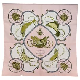 Hermès-HERMES Carre 90 Scarf ""SPRINGS"" Silk Pink Auth am6299-Pink