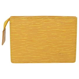 Louis Vuitton-LOUIS VUITTON Epi Poche Toilette 15 Pouch Jaune LV Auth 76881-Jaune