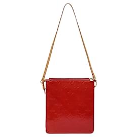 Louis Vuitton-LOUIS VUITTON Pochette Accessoire Monogram Vernis Rouge M91137 LV Auth 77464-Rouge