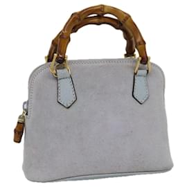 Gucci-GUCCI Bamboo Hand Bag 2way Gray 007 2865 0231 Auth ep4533-Grey