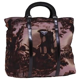 Prada-PRADA Hand Bag Nylon Brown Auth bs15166-Brown