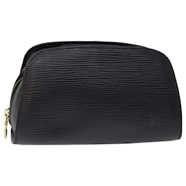 Louis Vuitton-LOUIS VUITTON Epi Dauphine PM Pouch Noir M48442 LV Auth 76247-Noir