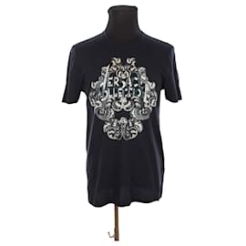 Versace-T-shirt en coton-Bleu