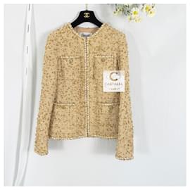 Chanel-New Iconic 2019 Spring Sand Beige Tweed Jacket-Beige