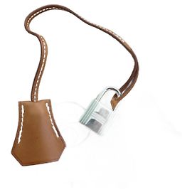 campanella, linguetta e lucchetto hermès nuovo per borsa hermès dustbag Marrone Marrone chiaro