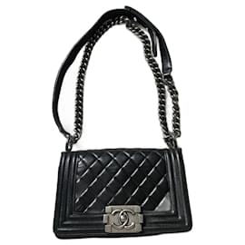 Chanel-Chanel black Petit Boy bag-Black