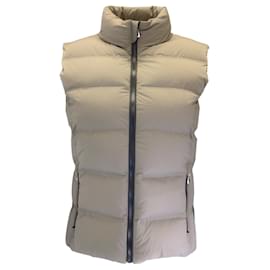 Hermès-Hermes Taupe / Olive Green Down Paddock Puffer Vest-Beige