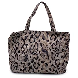 D&G-Dolce & Gabbana Beige Animalier Pattern Nylon Tote Bag-Beige