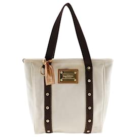 Louis Vuitton-Louis Vuitton Antigua Cabas MM Canvas Tote Bag M40036 in Good condition-White