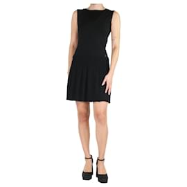 Chanel-Black sleeveless v-neck pleated mini dress - size UK 8-Black