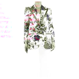 Dolce & Gabbana-Pink floral printed blazer - size UK 14-Pink