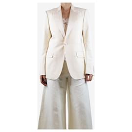 Gucci-Cream single-breasted blazer - size UK 14-Cream