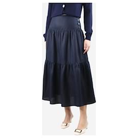 Autre Marque-Blue cotton twill midi skirt - size UK 8-Blue