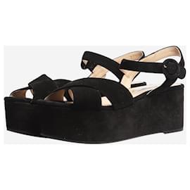 Prada-Sandales à plateforme noires - taille EU 37,5-Noir