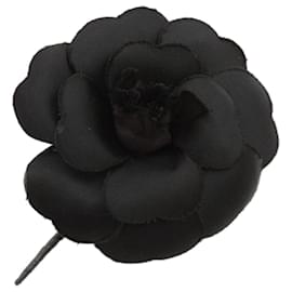 Chanel-Black floral brooch-Black