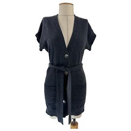 Autre Marque Cardigan aus Kaschmir Dunkelgrau Anthrazitgrau