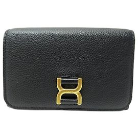 Chloé NINE CHLOE MARCIE COMPACT WALLET CHC23AP097I31001 GRAINED LEATHER Black