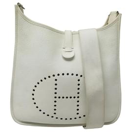 Hermès-SAC A MAIN HERMES EVELYNE III 33 GM EN CUIR TOGO BLANC WHITE HANDBAG BOITE-Autre