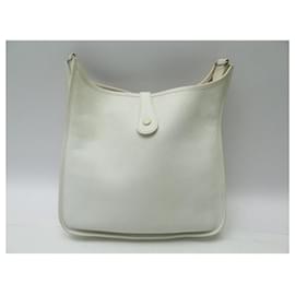 Hermès-SAC A MAIN HERMES EVELYNE III 33 GM EN CUIR TOGO BLANC WHITE HANDBAG BOITE-Autre